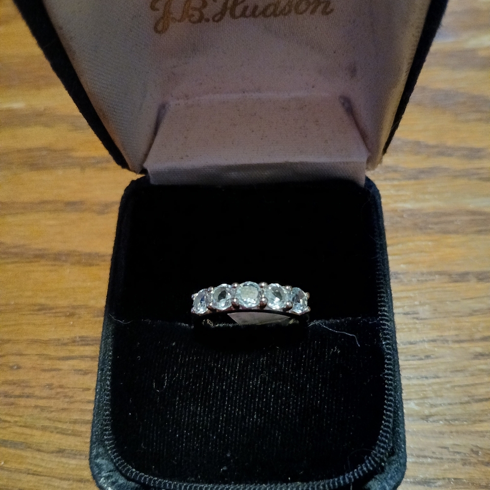 New SS BLUE Topaz Ring Size 6